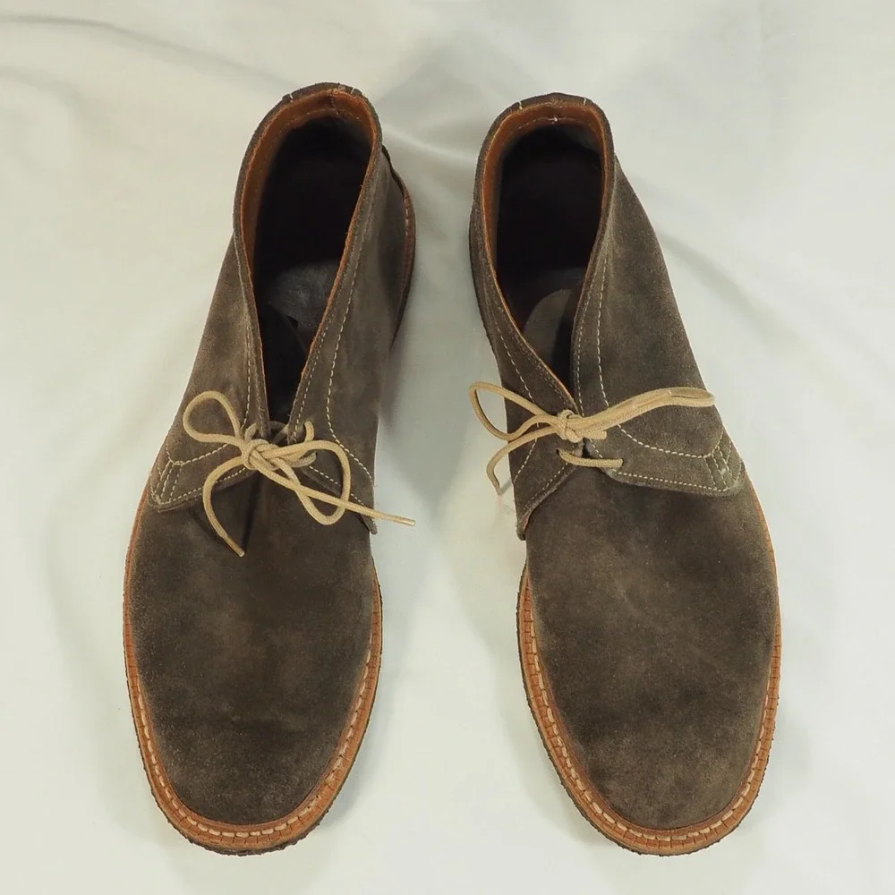 Allen Edmonds Chukka Boots 10.5 Brown Leather Suede Desert Crepe Sole USA Made